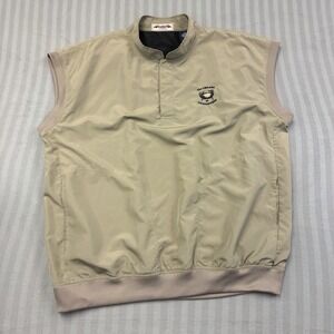 The‎ Cedars At Dungeness Golf Vest Size XL 1/4 Snap Windbreaker Pullover Tan